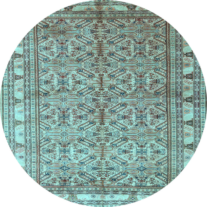 Round Persian Light Blue Traditional Rug, tr337lblu