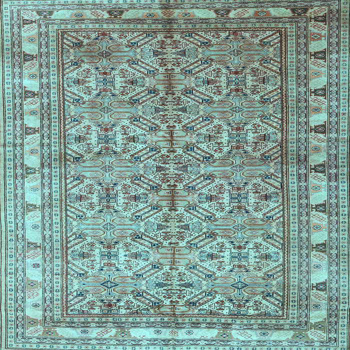 Square Machine Washable Persian Light Blue Traditional Rug, wshtr337lblu