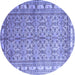 Round Persian Blue Traditional Rug, tr337blu