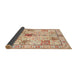 Sideview of Traditional Khaki Gold Persian Rug, tr3380