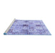 Sideview of Machine Washable Persian Blue Traditional Rug, wshtr3380blu