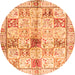 Square Persian Orange Traditional Rug, tr3380org