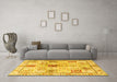 Machine Washable Persian Yellow Traditional Rug in a Living Room, wshtr3380yw