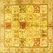 Square Persian Yellow Traditional Rug, tr3380yw