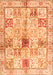 Serging Thickness of Machine Washable Persian Orange Traditional Area Rugs, wshtr3380org