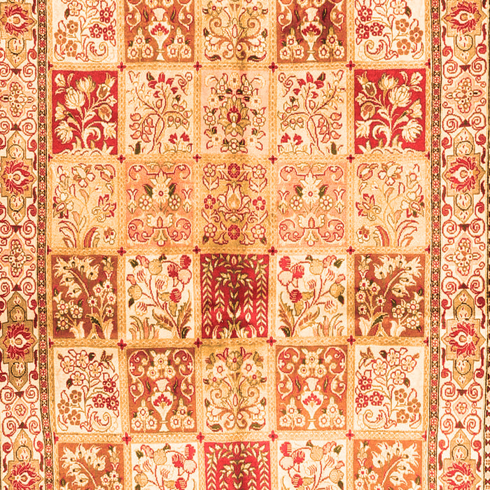 Serging Thickness of Machine Washable Persian Orange Traditional Area Rugs, wshtr3380org