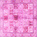 Square Persian Pink Traditional Rug, tr3380pnk