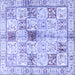 Square Persian Blue Traditional Rug, tr3380blu