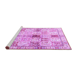 Sideview of Machine Washable Persian Purple Traditional Area Rugs, wshtr3380pur