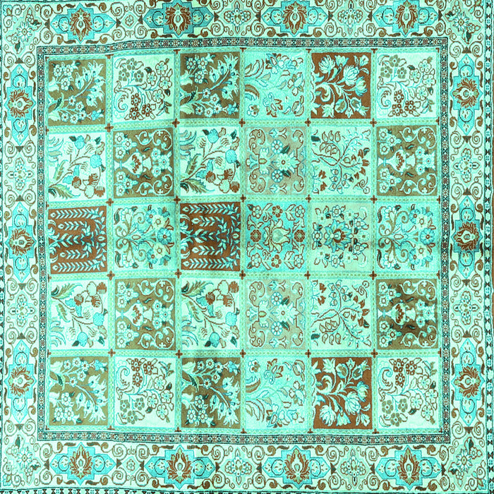 Square Persian Turquoise Traditional Rug, tr3380turq