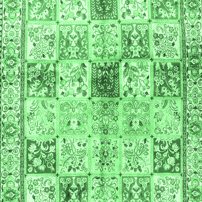 Machine Washable Persian Emerald Green Traditional Area Rugs, wshtr3380emgrn