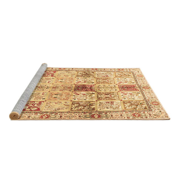 Sideview of Machine Washable Persian Brown Traditional Rug, wshtr3380brn