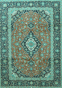 Medallion Turquoise Traditional Rug, tr3381turq