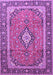 Machine Washable Medallion Purple Traditional Area Rugs, wshtr3381pur