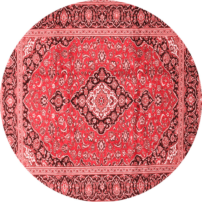 Machine Washable Medallion Red Traditional Rug, wshtr3381red