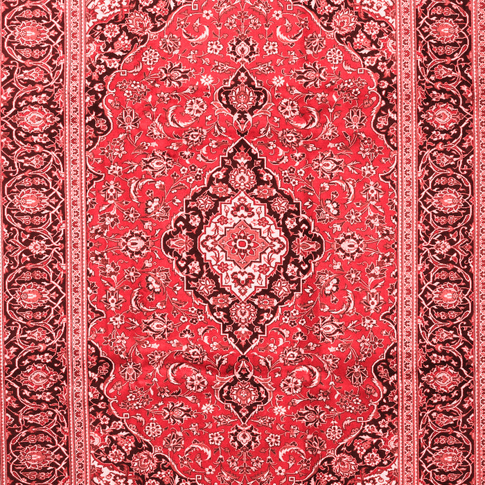 Machine Washable Medallion Red Traditional Rug, wshtr3381red