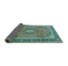 Sideview of Medallion Turquoise Traditional Rug, tr3381turq