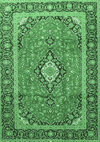 Medallion Emerald Green Traditional Rug, tr3381emgrn