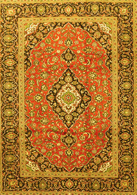 Medallion Yellow Traditional Rug, tr3381yw