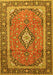 Medallion Yellow Traditional Rug, tr3381yw