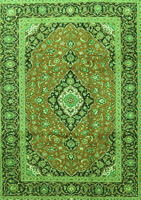 Medallion Green Traditional Rug, tr3381grn