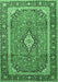 Machine Washable Medallion Emerald Green Traditional Area Rugs, wshtr3381emgrn