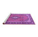 Sideview of Machine Washable Medallion Purple Traditional Area Rugs, wshtr3381pur