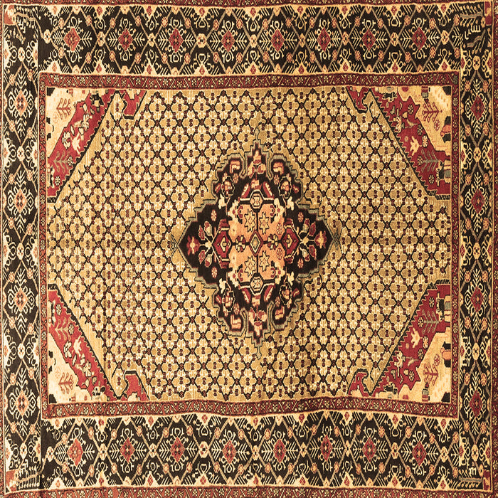 Square Persian Brown Traditional Rug, tr3382brn