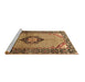 Sideview of Machine Washable Persian Brown Traditional Rug, wshtr3382brn