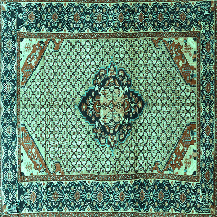 Square Persian Turquoise Traditional Rug, tr3382turq