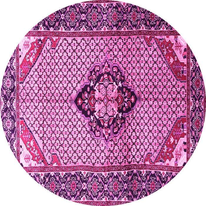 Round Persian Pink Traditional Rug, tr3382pnk