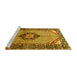 Sideview of Machine Washable Persian Yellow Traditional Rug, wshtr3382yw