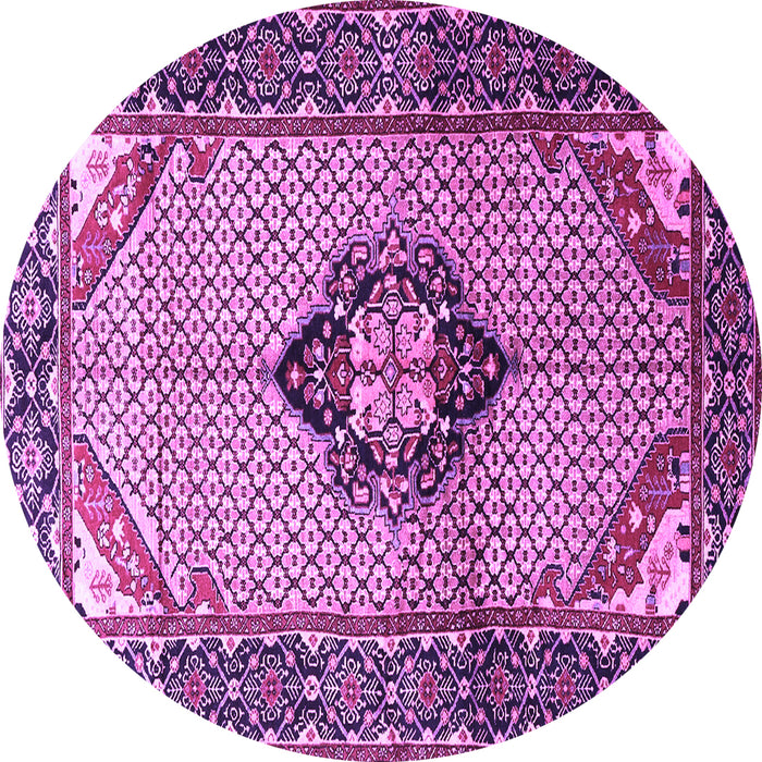 Round Persian Purple Traditional Rug, tr3382pur