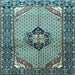 Square Machine Washable Persian Light Blue Traditional Rug, wshtr3382lblu