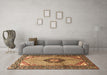 Machine Washable Persian Brown Traditional Rug in a Living Room,, wshtr3382brn