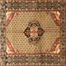 Square Machine Washable Persian Brown Traditional Rug, wshtr3382brn