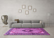 Machine Washable Persian Purple Traditional Area Rugs in a Living Room, wshtr3382pur