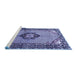 Sideview of Machine Washable Persian Blue Traditional Rug, wshtr3382blu