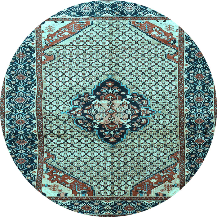Round Persian Light Blue Traditional Rug, tr3382lblu