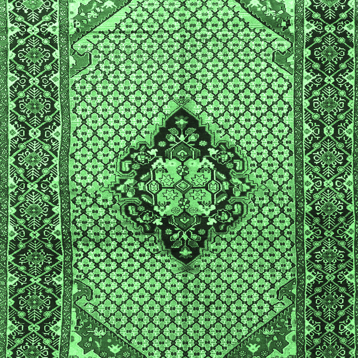 Machine Washable Persian Emerald Green Traditional Area Rugs, wshtr3382emgrn