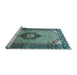 Sideview of Machine Washable Persian Light Blue Traditional Rug, wshtr3382lblu