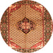 Square Persian Orange Traditional Rug, tr3382org