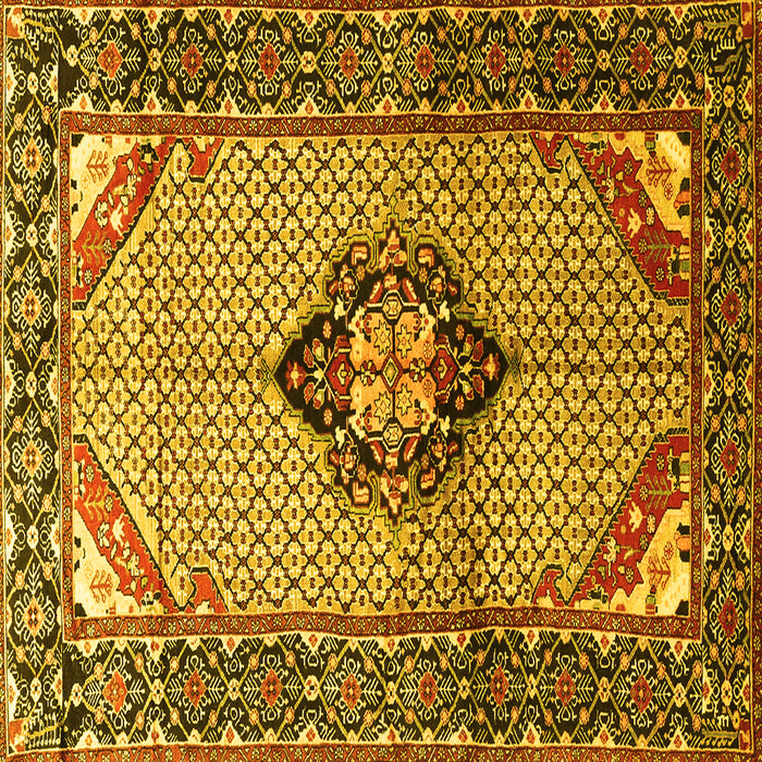 Square Persian Yellow Traditional Rug, tr3382yw
