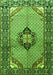 Serging Thickness of Machine Washable Persian Green Traditional Area Rugs, wshtr3382grn