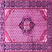 Square Machine Washable Persian Pink Traditional Rug, wshtr3382pnk