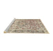 Sideview of Machine Washable Traditional Deep Peach Orange Rug, wshtr3383