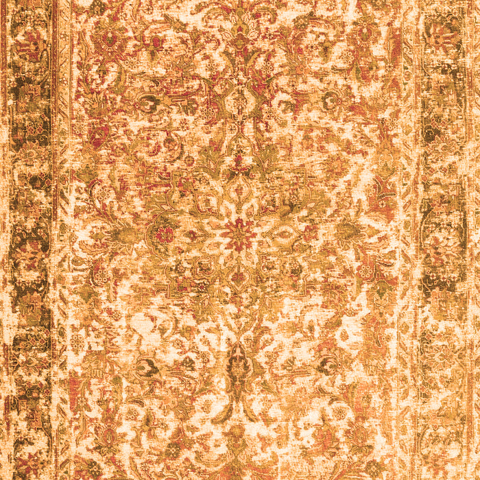 Serging Thickness of Machine Washable Persian Orange Traditional Area Rugs, wshtr3383org