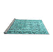 Sideview of Machine Washable Persian Light Blue Traditional Rug, wshtr3383lblu