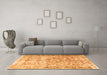 Machine Washable Persian Orange Traditional Area Rugs in a Living Room, wshtr3383org