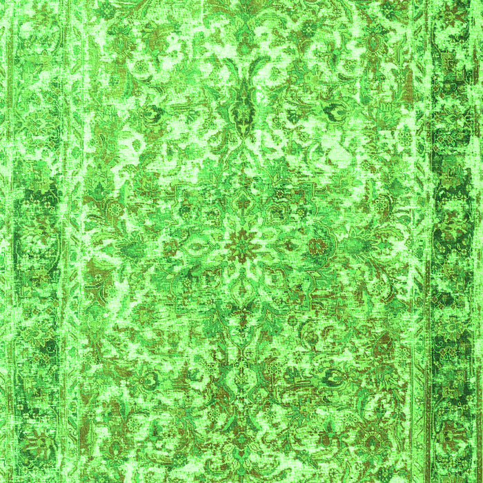 Sideview of Machine Washable Persian Green Traditional Area Rugs, wshtr3383grn